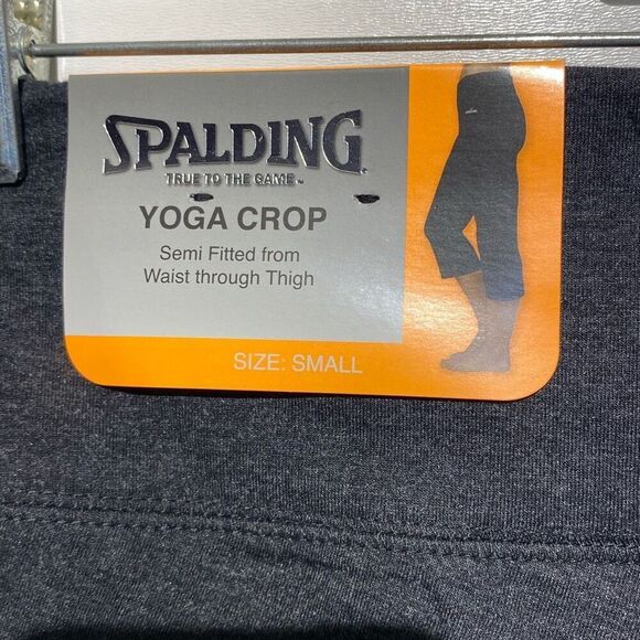 Spalding Women's Charcoal Heather True To The Game Yoga Crop Leggings Small NWT - Picture 4 of 7